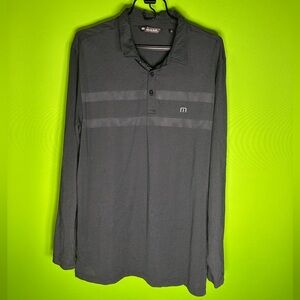 Men's Travis Mathew Black Long Sleeve Polo Shirt